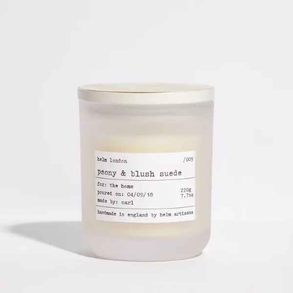 Helm London Peony, Blush Suede Soy Candle
