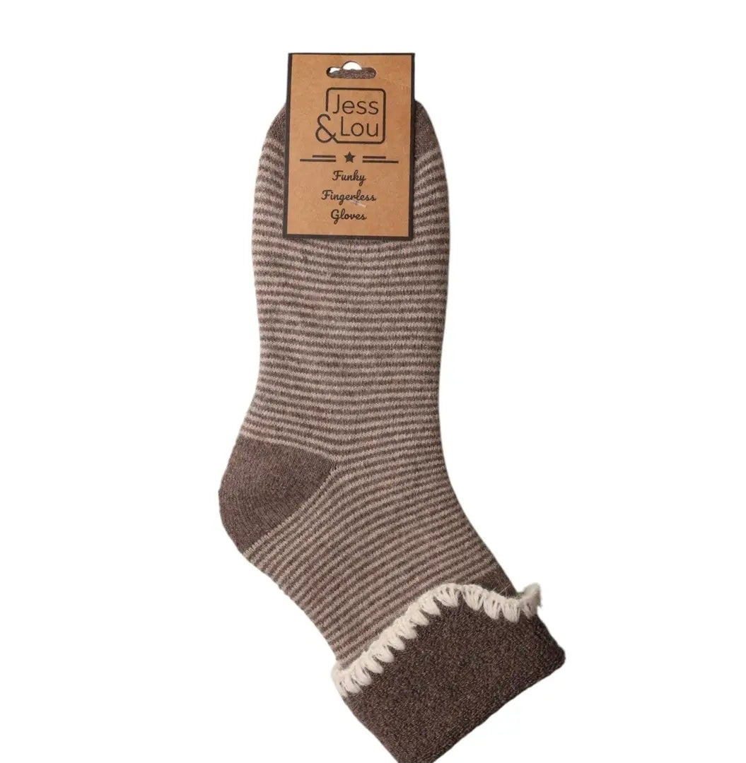 Cappuccino Thin Stripe Cosy sock
